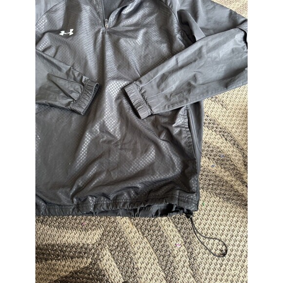 Under Armour Sportstyle Anorak Coat Black Windproof Hooded Pullover‎ Sz SM/P - Picture 4 of 4